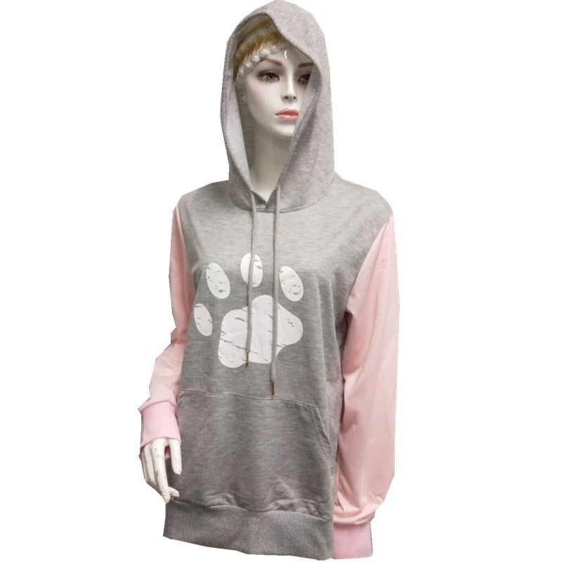 Women's Long-sleeved Hooded Sweater Printed Pullover Coat