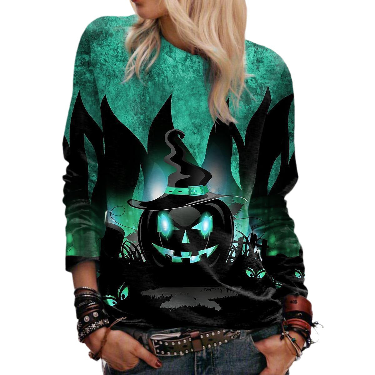 Women's Halloween Graphic Crew Neck Sweatshirt