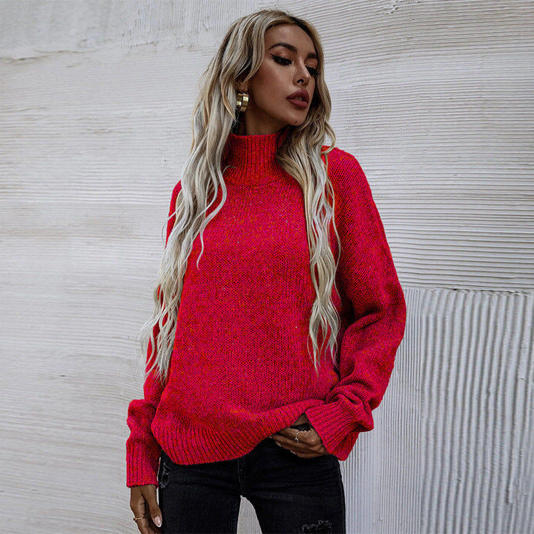 Loose Round Neck Pullover Cable-knit Sweater Women's Clothing