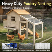 Heavy‑Duty Galvanized Chicken Wire Mesh, 1 m × 15 m Double‑Sided Hexagonal Netting