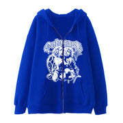 Women's Angel Wings Zip-Up Casual Streetwear Hoodie