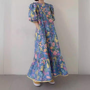 Casual Floral-print Age-defying Ethereal Dress