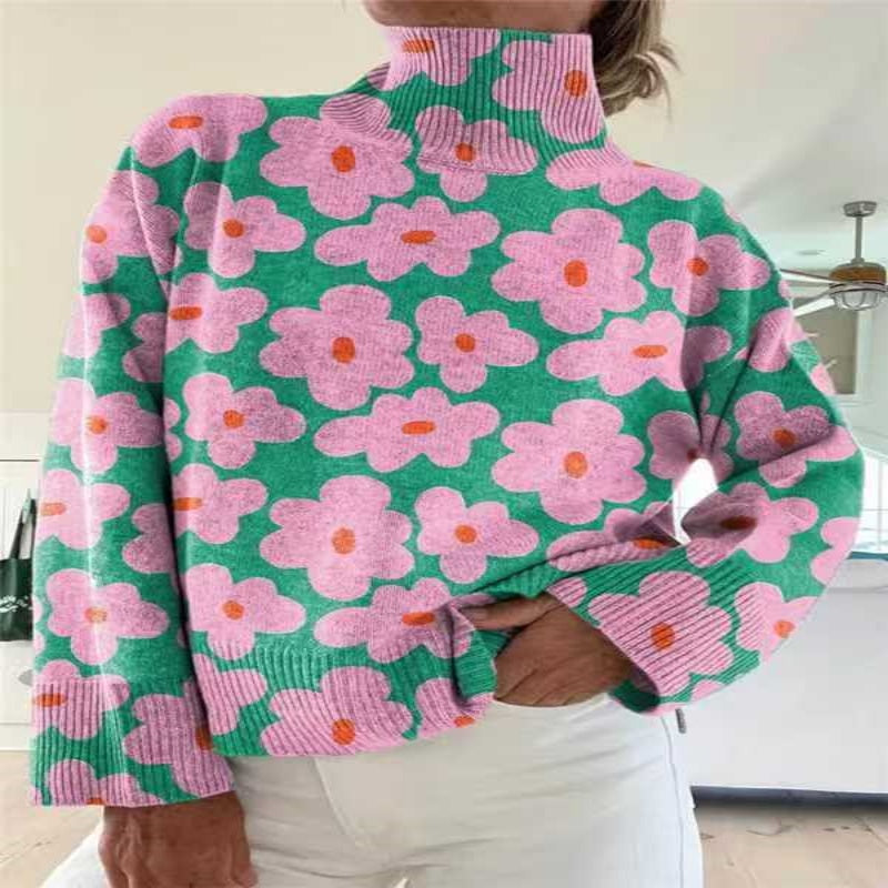 Christmas Abstract Print Casual Cape Jacket