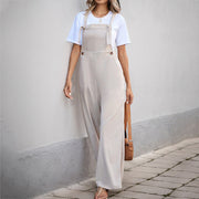 Casual Corduroy Sleeveless Suspender Jumpsuit Womens Apparel