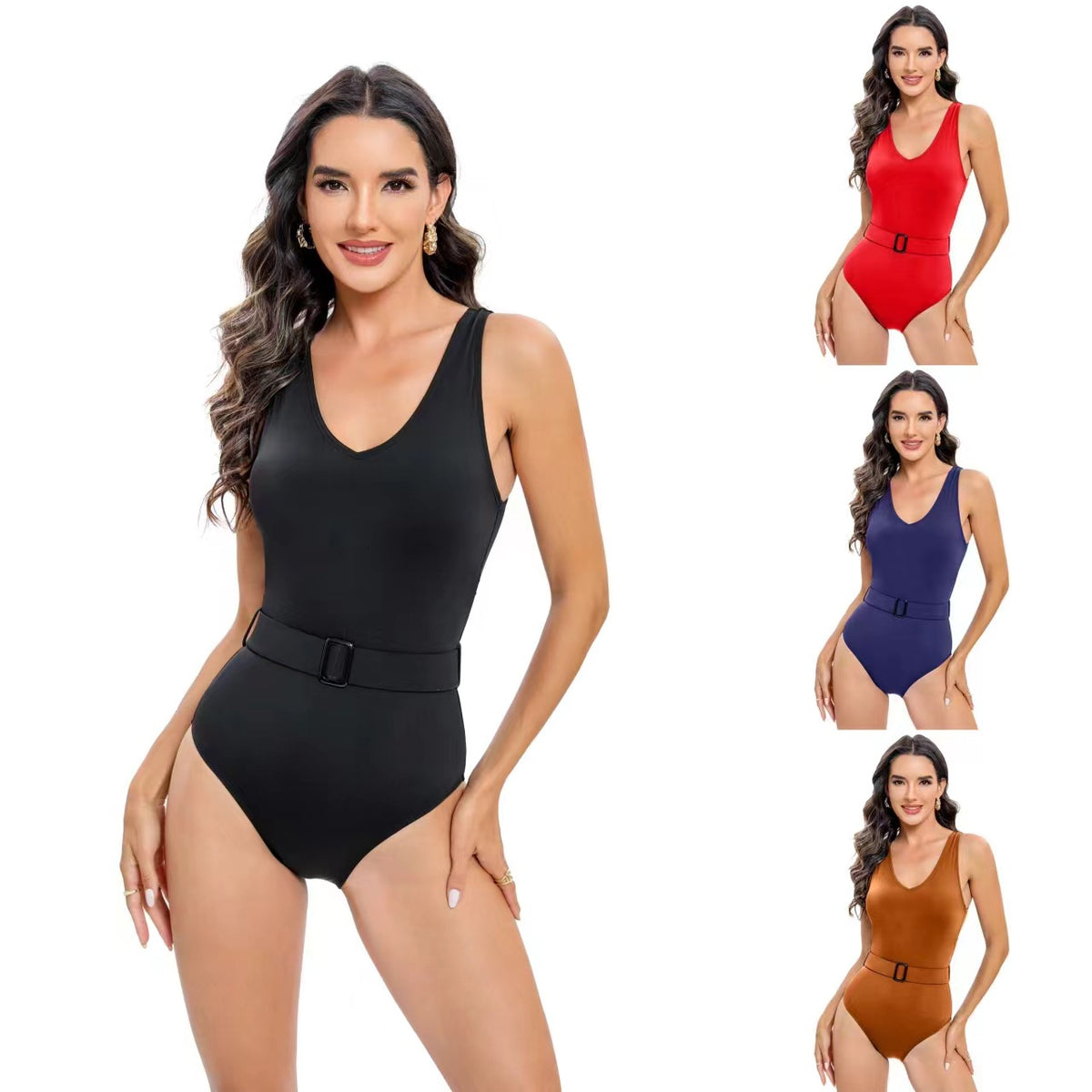 Belly Covering Conservative One-piece Swimsuit Women's Sling