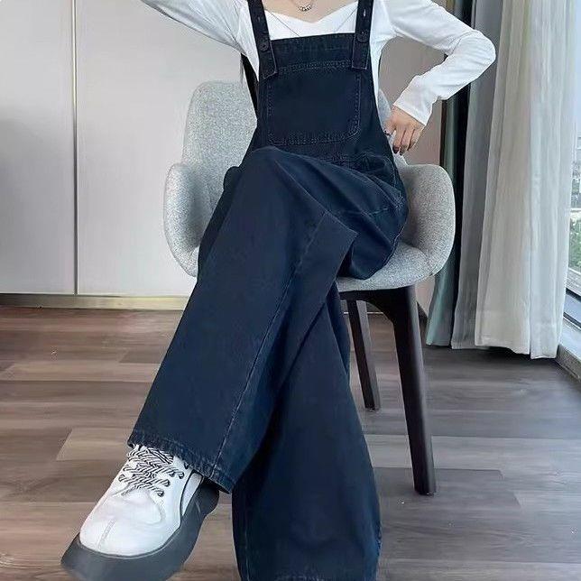 Vintage Wide-Leg Denim Workwear Jumpsuit