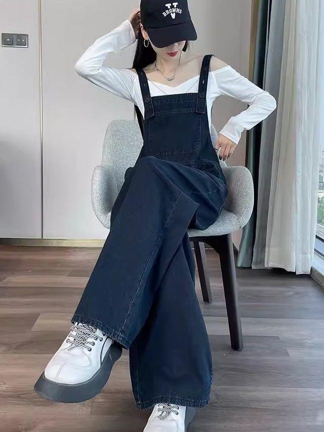 Vintage Wide-Leg Denim Workwear Jumpsuit