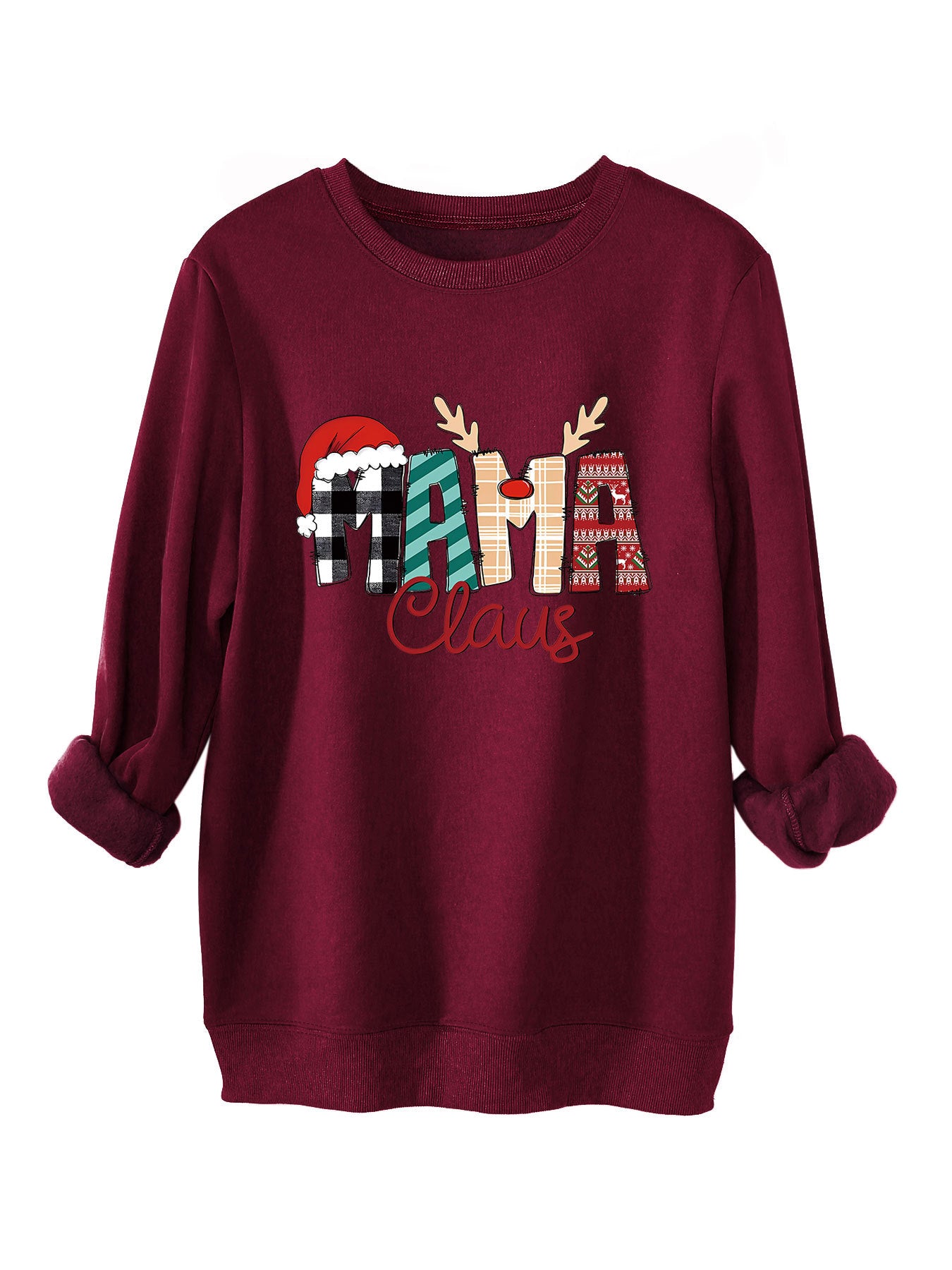 Women's Plus Size Fleece-Lined Loose Pullover Sweater