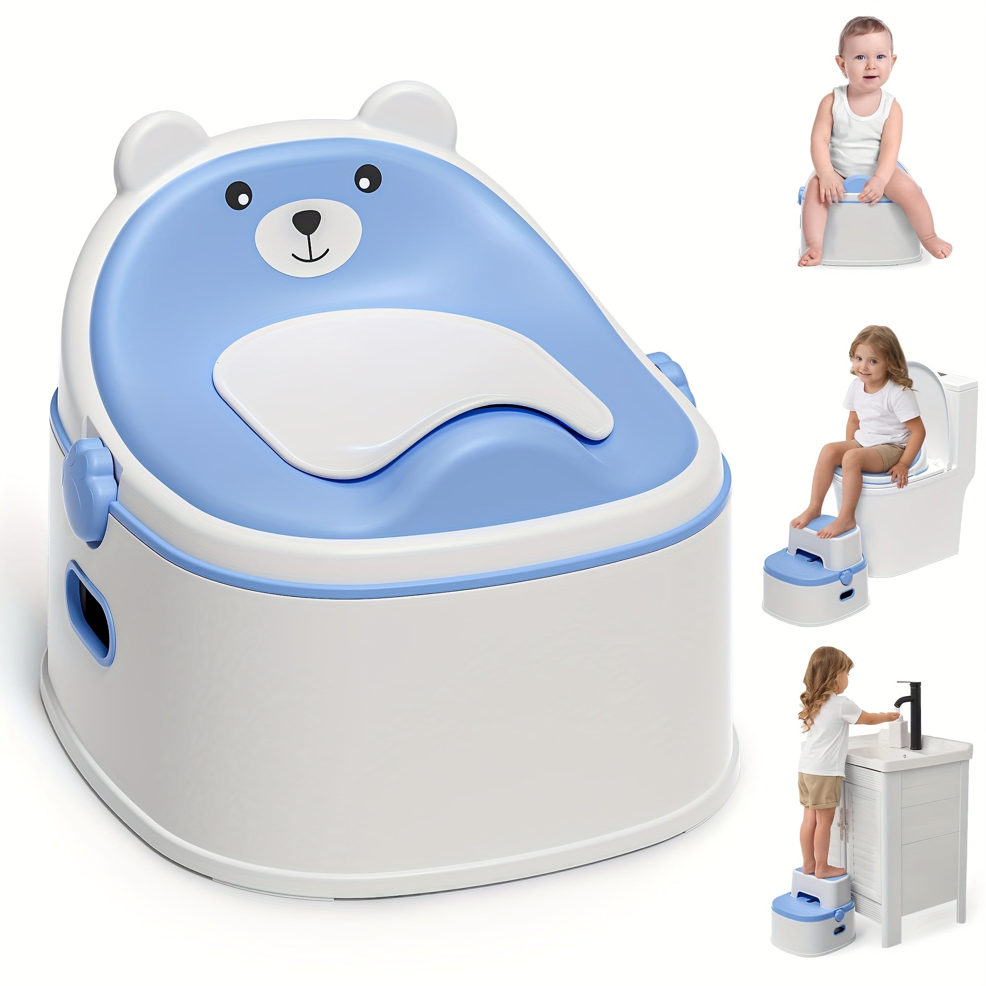3-in-1 Potty Training Toilet with Step Stool and Seat