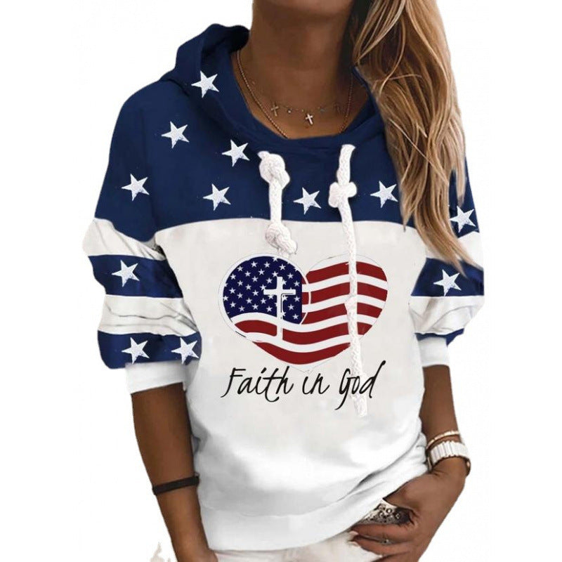Women's Geometric Print Slim Fit Pullover Hoodie