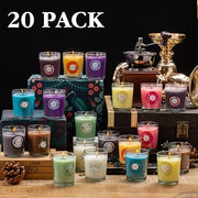 20‑Pack Soy Wax Scented Candle Set – 10 Fragrances in Glass Jars