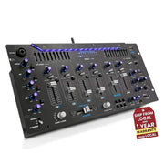 19-Inch Rack-Mount Audio Mixer with Bluetooth and EQ Controls