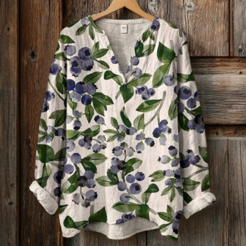 Stylish V-Neck Long Sleeve Top