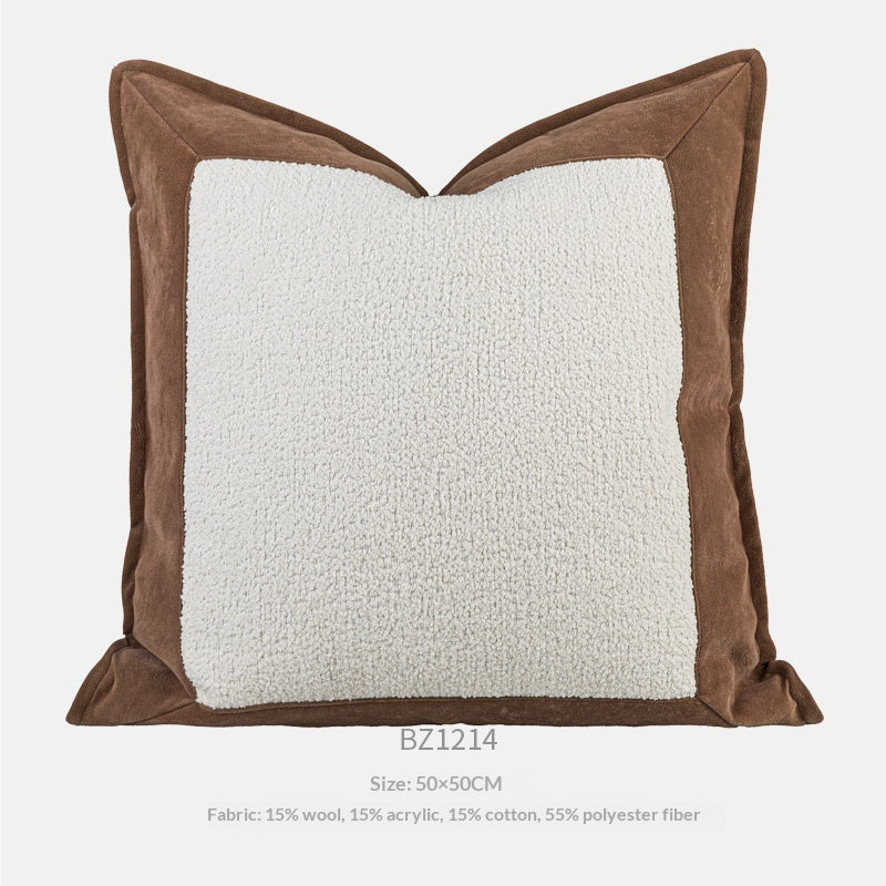 Modern Chinese-Style Coffee Backrest Pillow - Lumbar Support Cushion