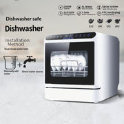 Effortless Countertop Dishwashing - 800W Compact Dishwasher