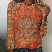 Festive Women's Christmas Print Long Sleeve Slim Tee