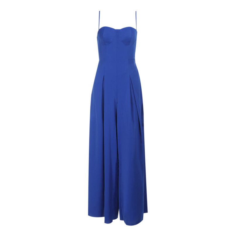 Elegant Pleated Wide-Leg Jumpsuit for Women
