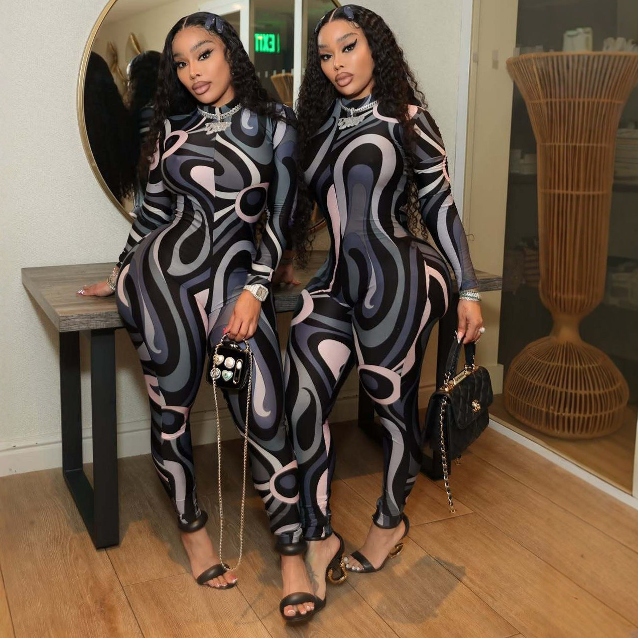 High-Neck Stretchy Minimalist Women's Jumpsuit