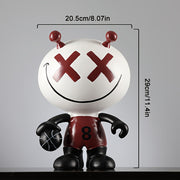 Large Abstract Cartoon Basketball Figurine for Home or Bar Decor