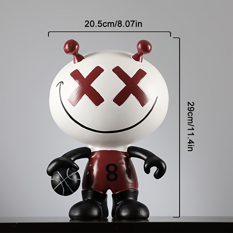 Large Abstract Cartoon Basketball Figurine for Home or Bar Decor
