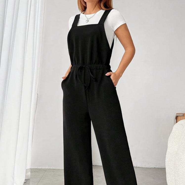 Elegant Black Sleeveless Cropped Jumpsuit for Women