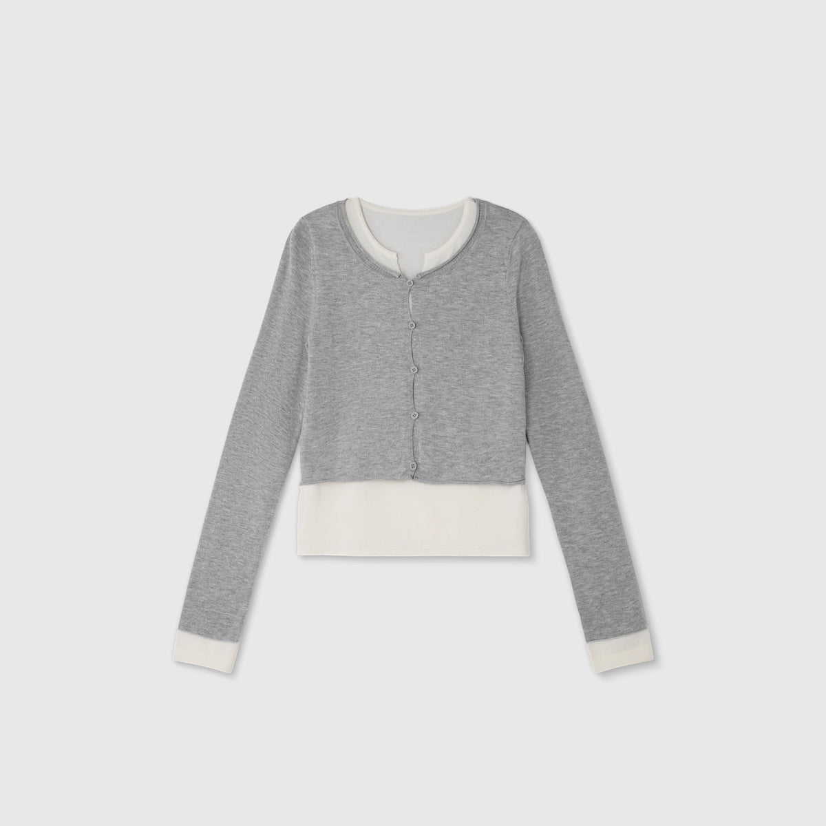 Fake Two-piece Hollow-out Knitted Sweater Womens Slim-fit Sweater