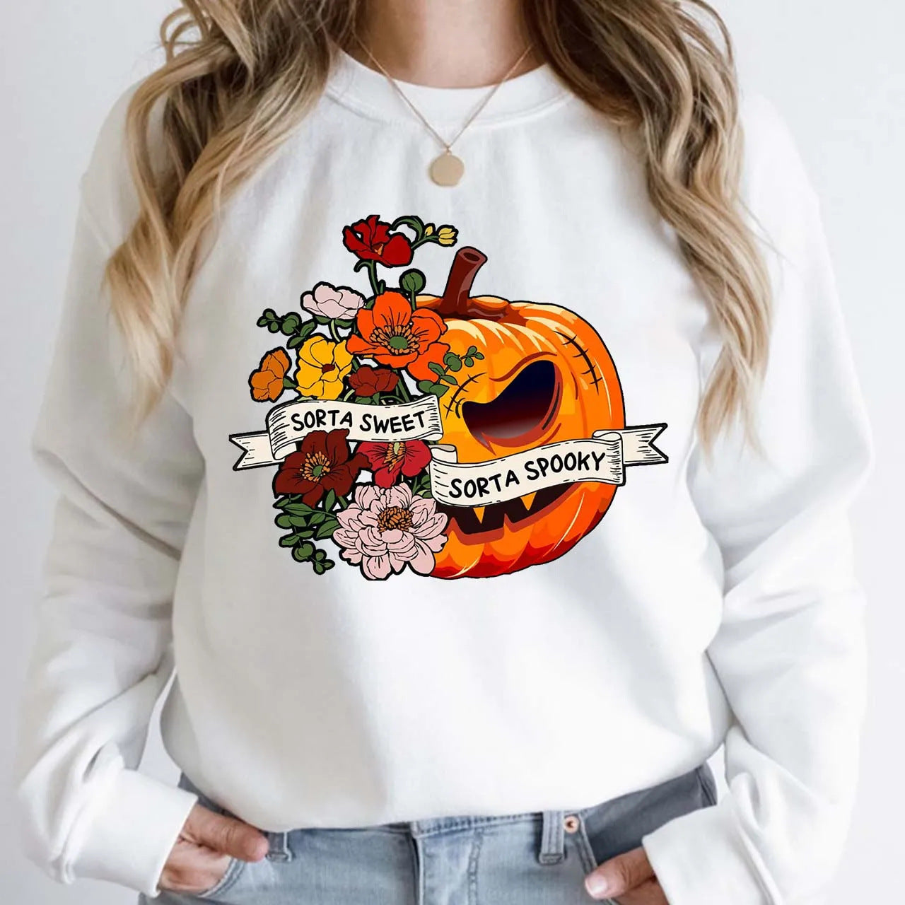 Women's Halloween Letter Print Pullover Hoodie