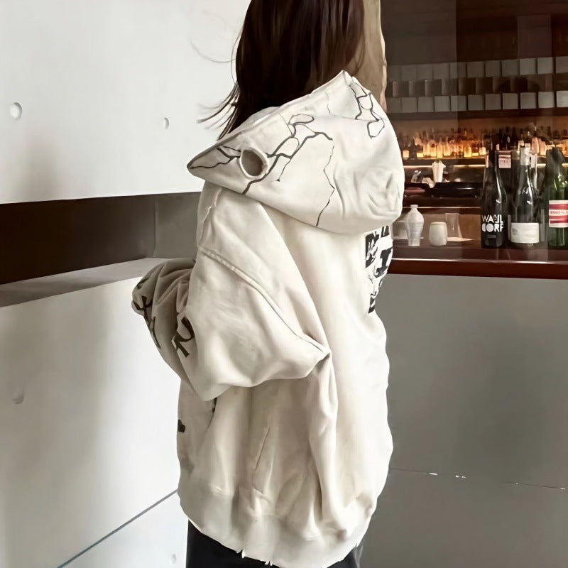 Women's Cozy Autumn Winter Loose Zip-Up Hoodie Coat