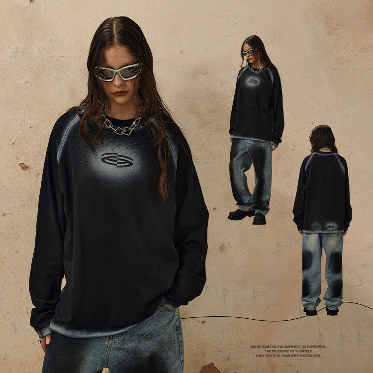 Retro Goth Spray Paint Cotton Loose Graphic Tee