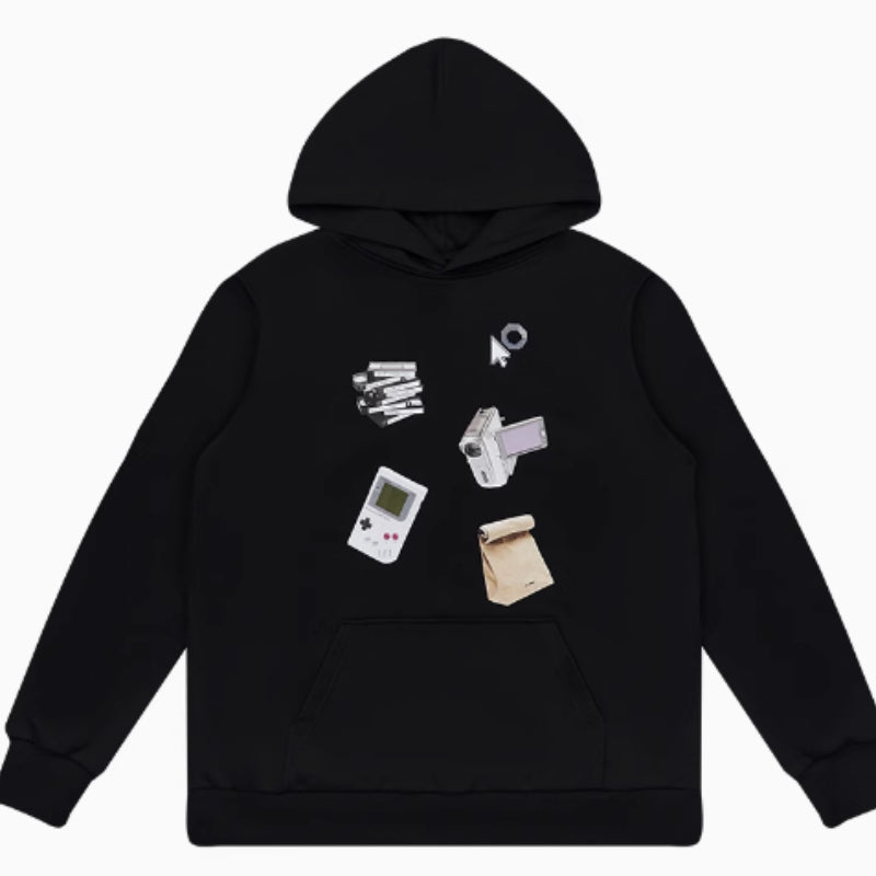 Retro Streetwear Oversized Hooded Sweatshirt