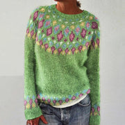 Round Neck Multicolor Loose Fashion Pullover Sweater