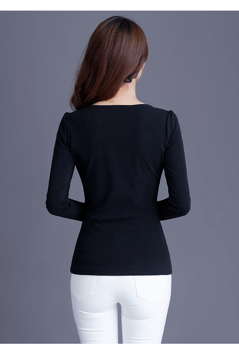 Chic Long Sleeve Lace Splicing Blouse