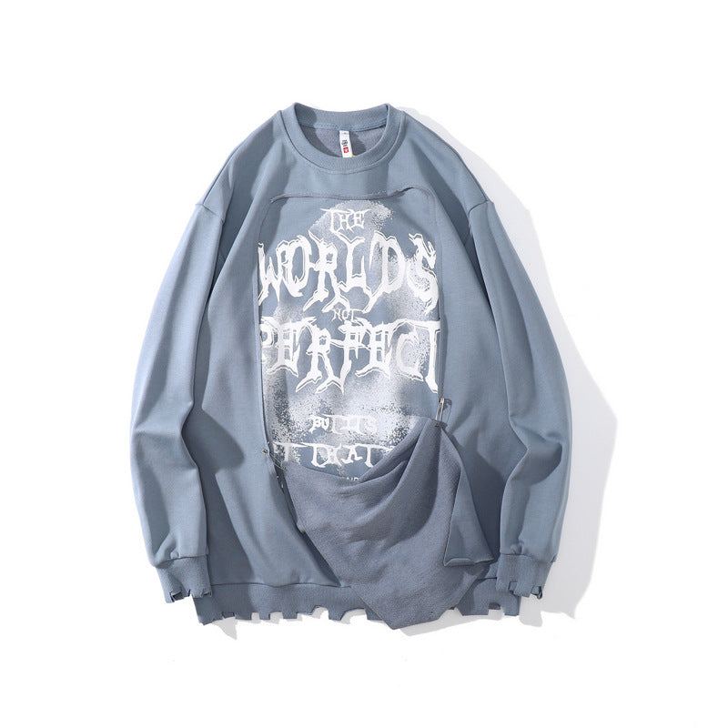 Hip Hop Oversized Letter Print Sweatshirt