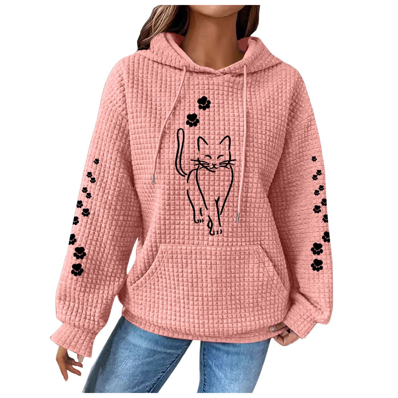 Women's Casual Printed Long Sleeve Loose Sweater