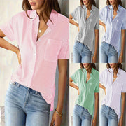 New Casual Striped Cardigan Top With A Printed Pattern
