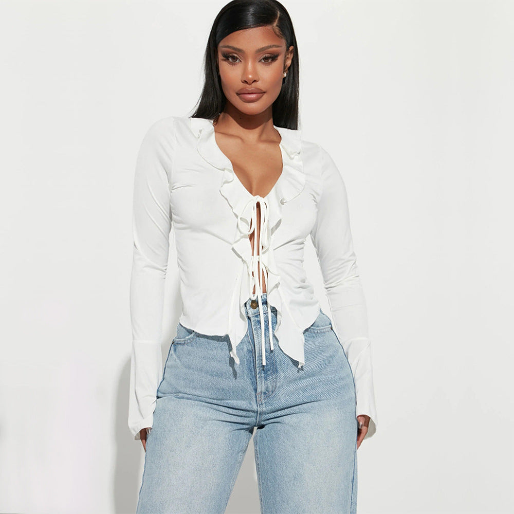Sexy Strappy Crochet Women's T-Shirt