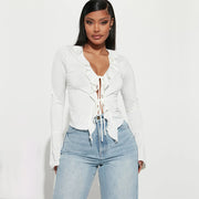 Sexy Strappy Crochet Women's T-Shirt