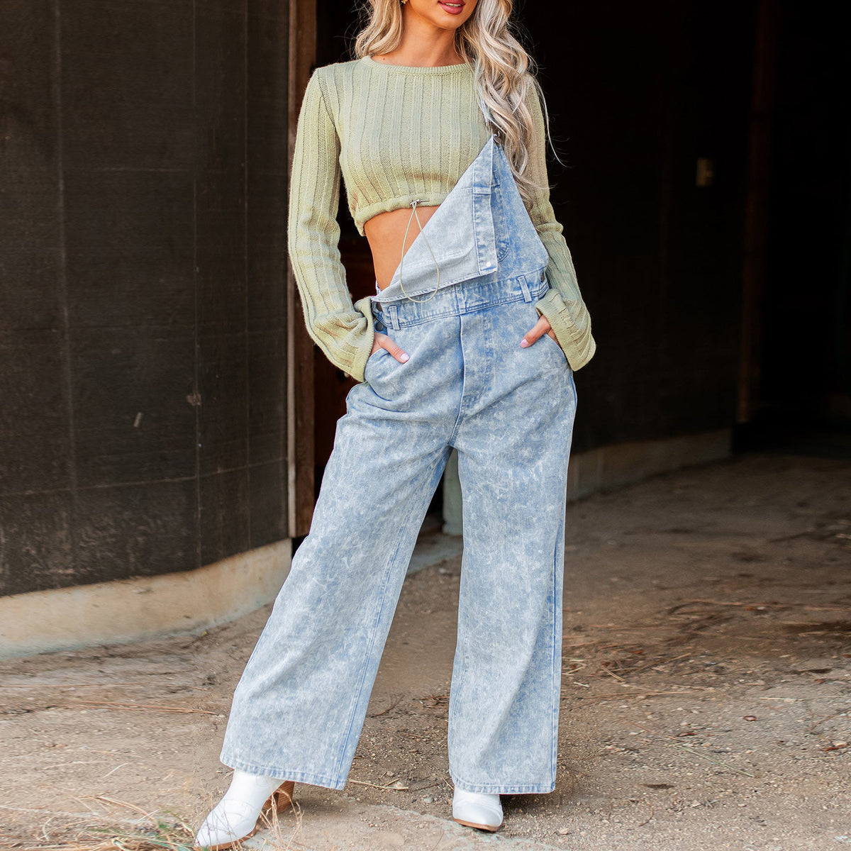Retro Sleeveless Denim Overalls