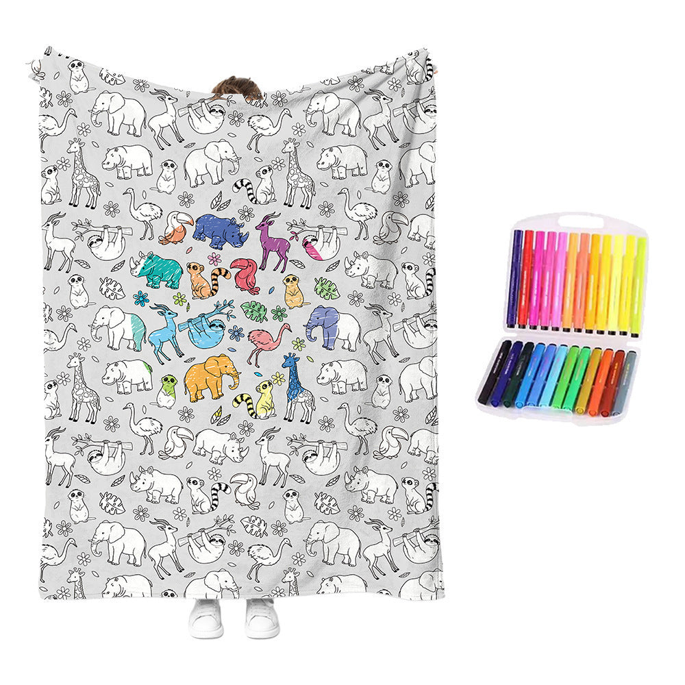 Interactive Diy Creative Painting and Graffiti Blanket