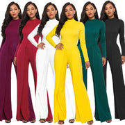 Elegant Long Sleeve Wide Leg Jumpsuit
