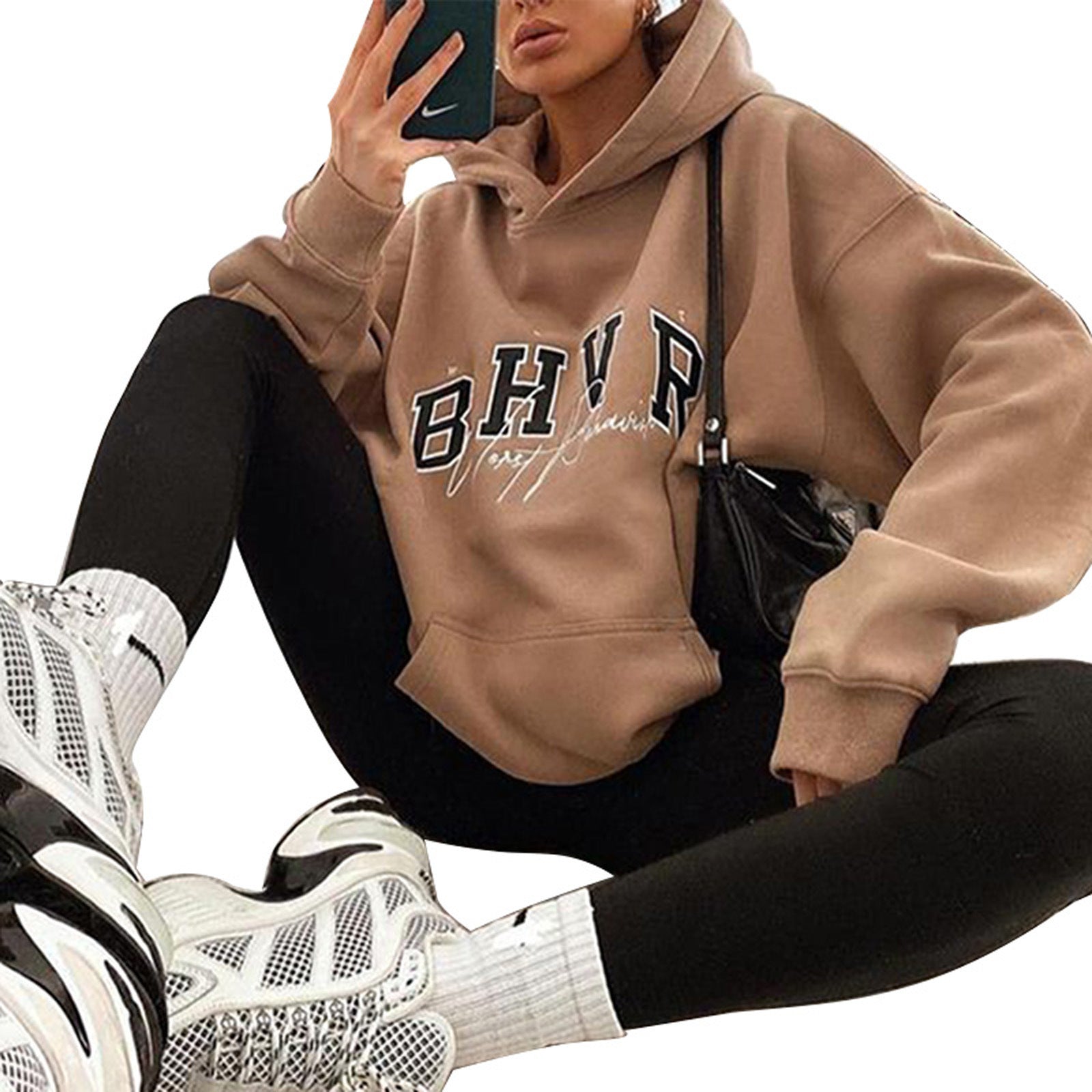 Cozy Gamer Letter Print Long-Sleeve Plush Hoodie