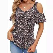 Floral Off‑Shoulder Loose Top – Summer Breeze Print