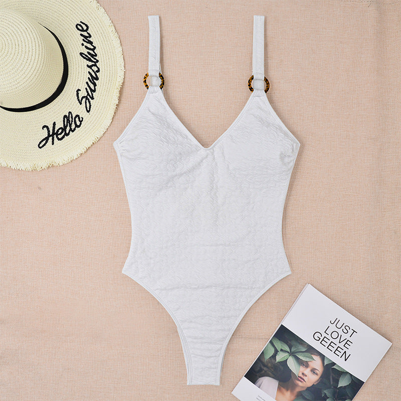 Solid Backless One-Piece Swimsuit