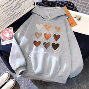 Gradient Heart Print Kangaroo Pocket Cozy Hoodie