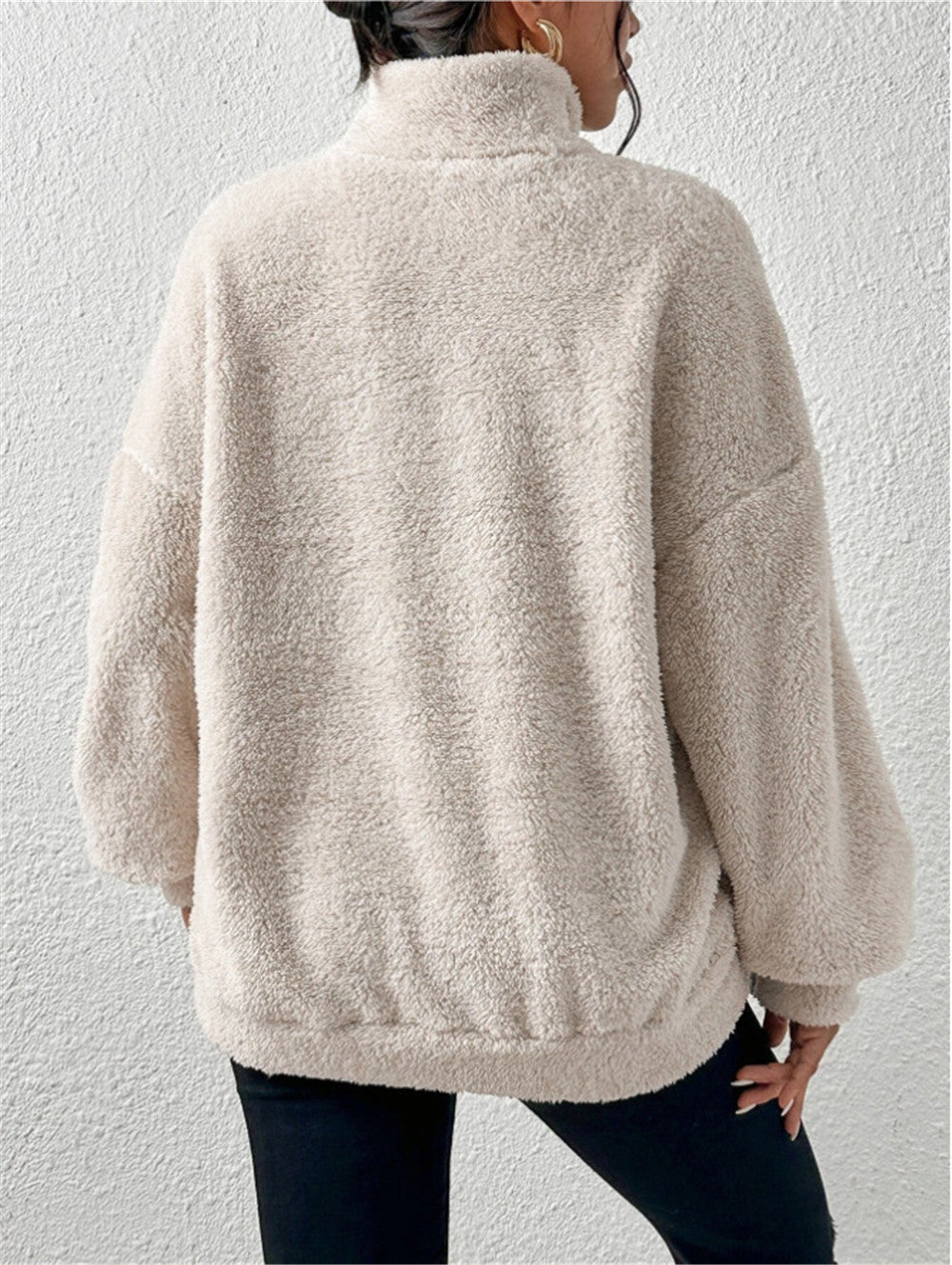 Autumn And Winter European And American Velvet Stand Collar Sweater