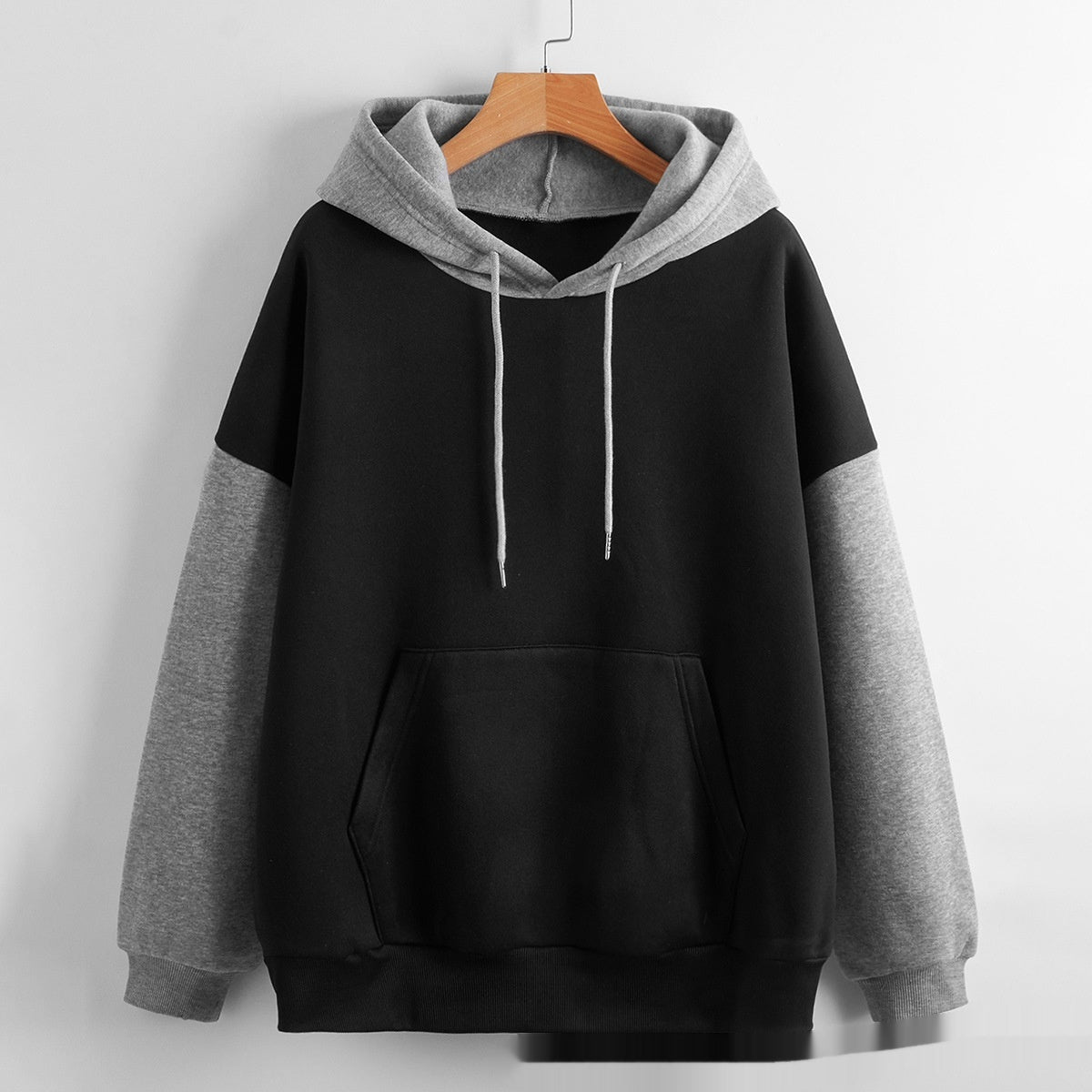 Women's Casual Loose Patchwork Hooded Coat