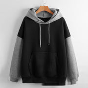 Women's Casual Loose Patchwork Hooded Coat
