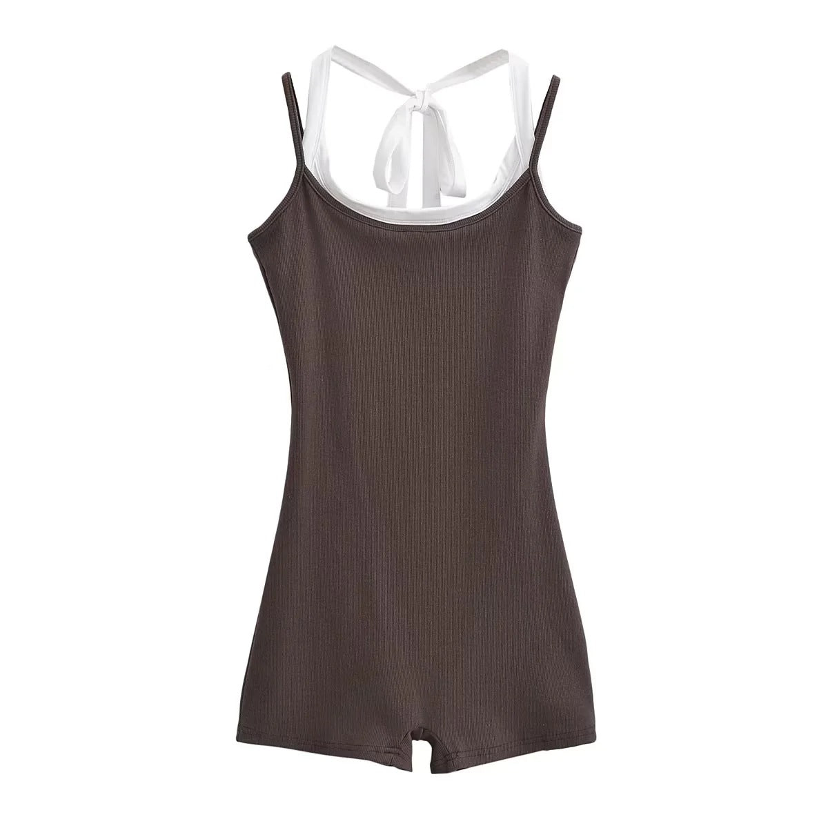 Chic Color-Block U-Neck Bodycon Jumpsuit