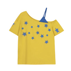 Flirty Five‑Pointed Star Off‑Shoulder Tee – Light & Breezy