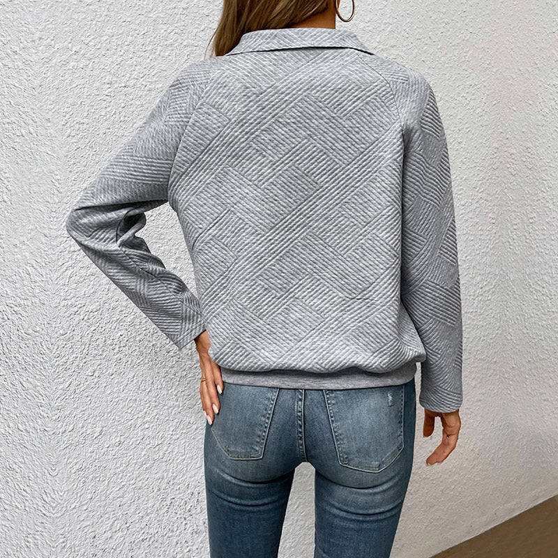 Chic Solid Stand Collar Pullover Sweater